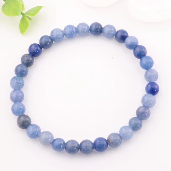 Natural Blue Aventurine Bracelet - Metal Free, 6mm - Stunning Gemstone Jewelry | Stone Beads Bracelet | Focus on Heart Chakra | Stunning Gem Patterns Tones | Introducing our Natural Dream/Ch