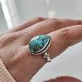 thumbnail image 1 of Natural Blue Copper Turquoise Ring, Bohemian Turquoise Ring, December Birthstone, 925 Sterling Silver, Womens Ring, Christmas, Thanksgiving, Handmade, Statement Jewelry, Natural Turquoise Ring, 1 of 7