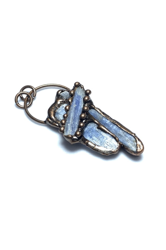Natural Blue Crystal Raw Stone Pendant Handcrafted Gemstone Jewelry for Halloween, Meditation, or Gift