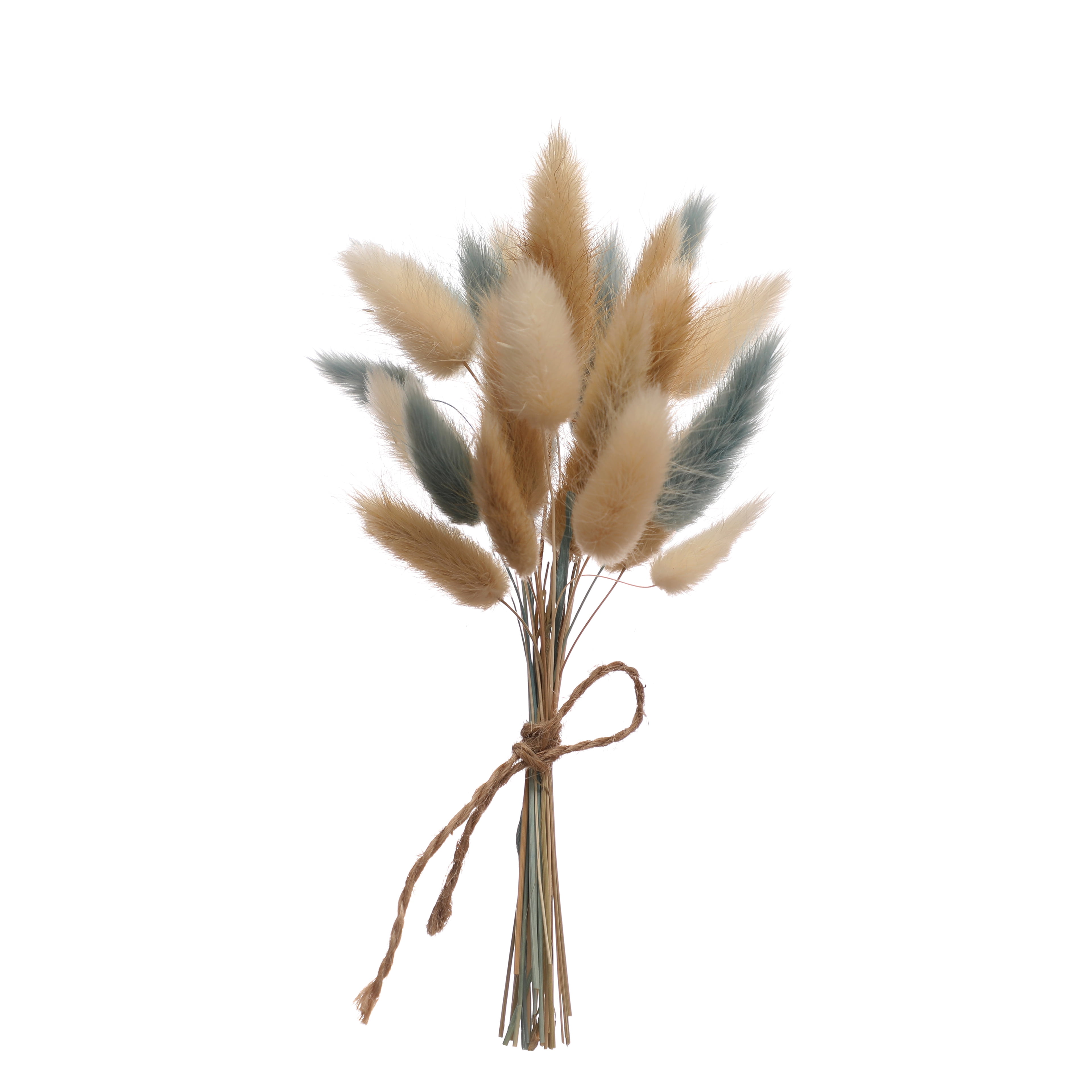 Natural Beige and Blue Dried Lagurus Mini Bundle