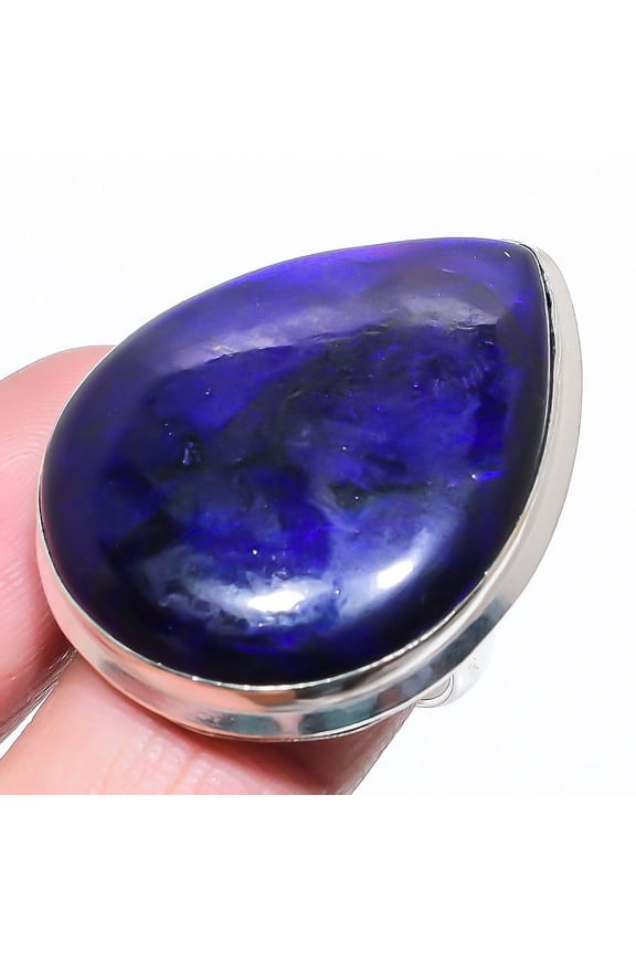 Natural Blue Labradorite Gemstone 925 Sterling Silver Gift Ring Size 8