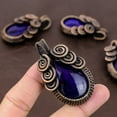 thumbnail image 1 of Natural Blue Labradorite Gemstone Copper Wire Wrap Pendant Gift 2.36", 1 of 4