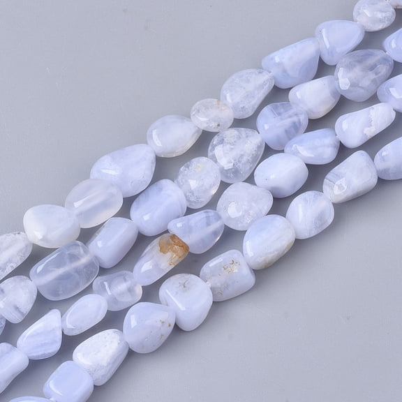 Natural Blue Lace Agate Beads Strands Tumbled Stone 5~11x5~8x3~6mm Hole: 0.8mm 52~56pcs/Strand 15.94 inch(40.5cm)