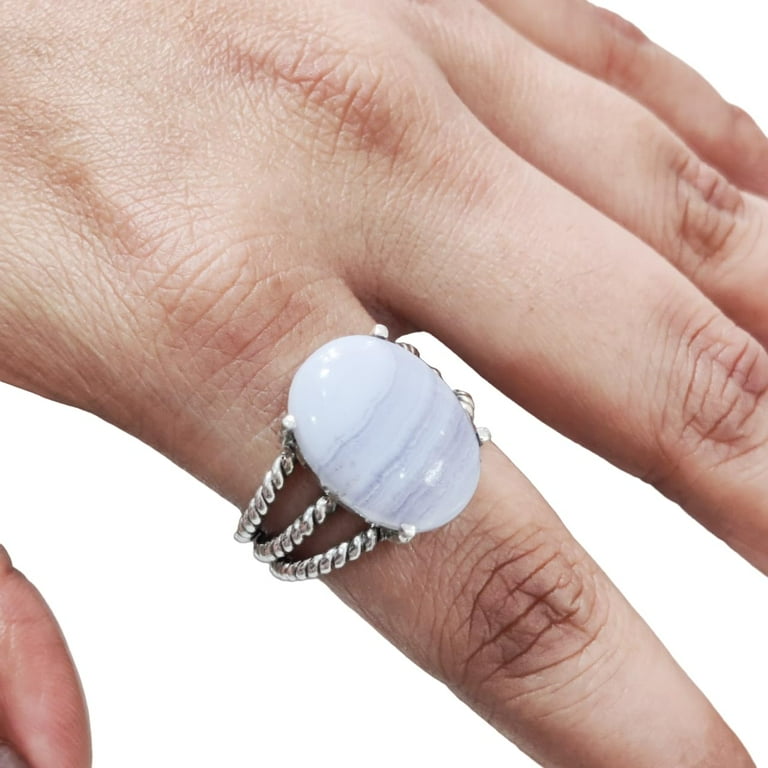 Silver Twist Blue Lace Agate Pendants Silver Twist Blue Lace Agate Pendants