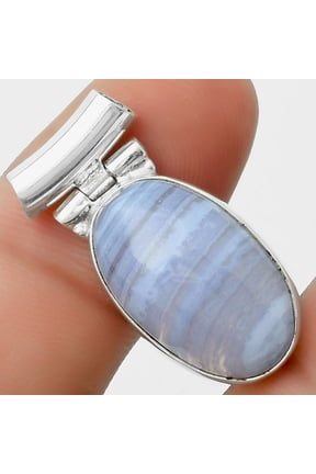 Natural Blue Lace Agate South Africa 925 Sterling Silver Pendant Jewelry P-1621 SDP117170