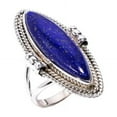 thumbnail image 1 of Natural Blue Lapis Lazuli Stone 925 Sterling Silver Statement Ring Jewelry Gift for Her, 1 of 5