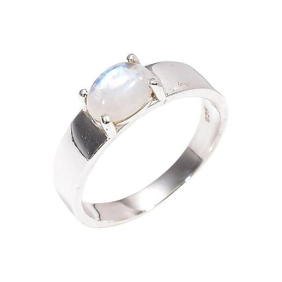 Natural Blue Moonstone 925 Sterling Silver Statement Ring Gift Jewelry