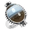 thumbnail image 1 of Natural Blue Opal Ring 925 Sterling Silver Handmade Jewelry, 1 of 6