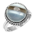 thumbnail image 1 of Natural Blue Opal Ring 925 Sterling Silver Handmade Jewelry, 1 of 6