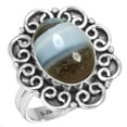 thumbnail image 1 of Natural Blue Opal Ring 925 Sterling Silver Handmade Jewelry, 1 of 6