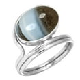 thumbnail image 1 of Natural Blue Opal Ring 925 Sterling Silver Handmade Jewelry, 1 of 6