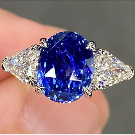 Natural Blue Sapphire 925 Sterling Silver Ring,Engagemant Ring, Birthstone Rings for Women, Gift For Her