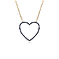 thumbnail image 1 of Natural Blue Sapphire Heart Shape Pendant Necklaces for Women in 18K Yellow Gold Vermeil, September Birthstone Jewelry Gifts for Her Birthday, Anniversary, Mothers Day, Graduation, Valentines, 1 of 7