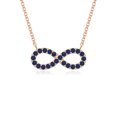 thumbnail image 1 of Natural Blue Sapphire Infinity Pendant Necklaces for Women in 18K Rose Gold Vermeil, September Birthstone Jewelry Gifts for Her Birthday, Wedding Anniversary, Christmas, Mothers Day, Valentines, 1 of 7