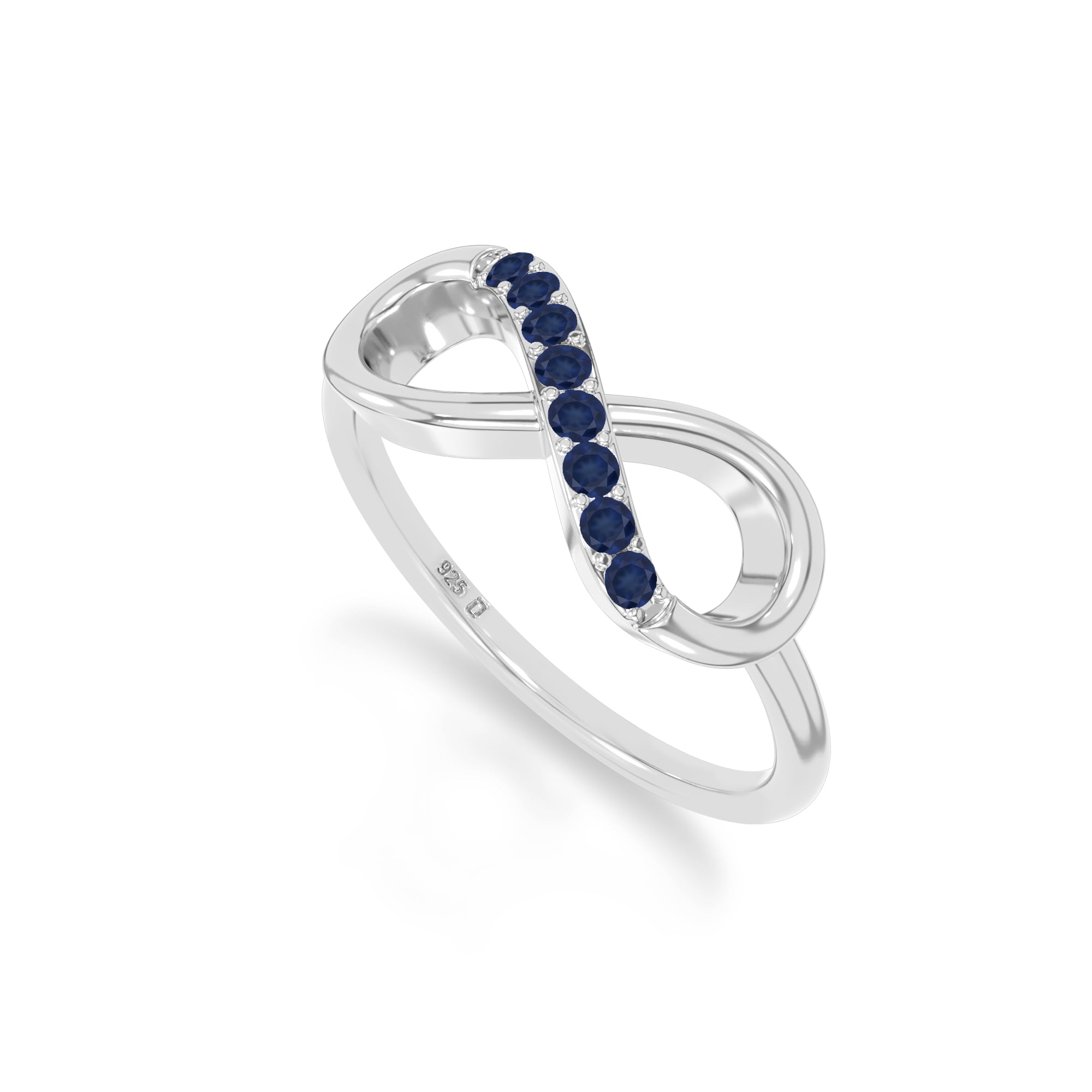 Lustre and Light Natural Blue Sapphire Infinity Promise Rings for Women ...