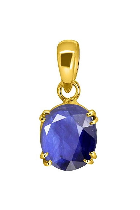 Natural Blue Sapphire Locket 9.00 Carat (Nilam/Neelam Stone) Rashi Ratan Panchdhatu Gold Plated Pendant Certified Gemstone For Men & Women By Lab - Certified-B0B65J