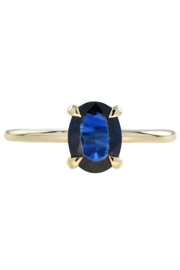 Oval Cut Blue Sapphire 925 Sterling Silver Ring, Christmas Gift, Wedding Gift