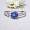 thumbnail image 1 of Natural Blue Sapphire Ring 925 Sterling Silver Wedding Ring Diamond Handmade Jewelry September Birthstone Proposal Ring Gifts, 1 of 4
