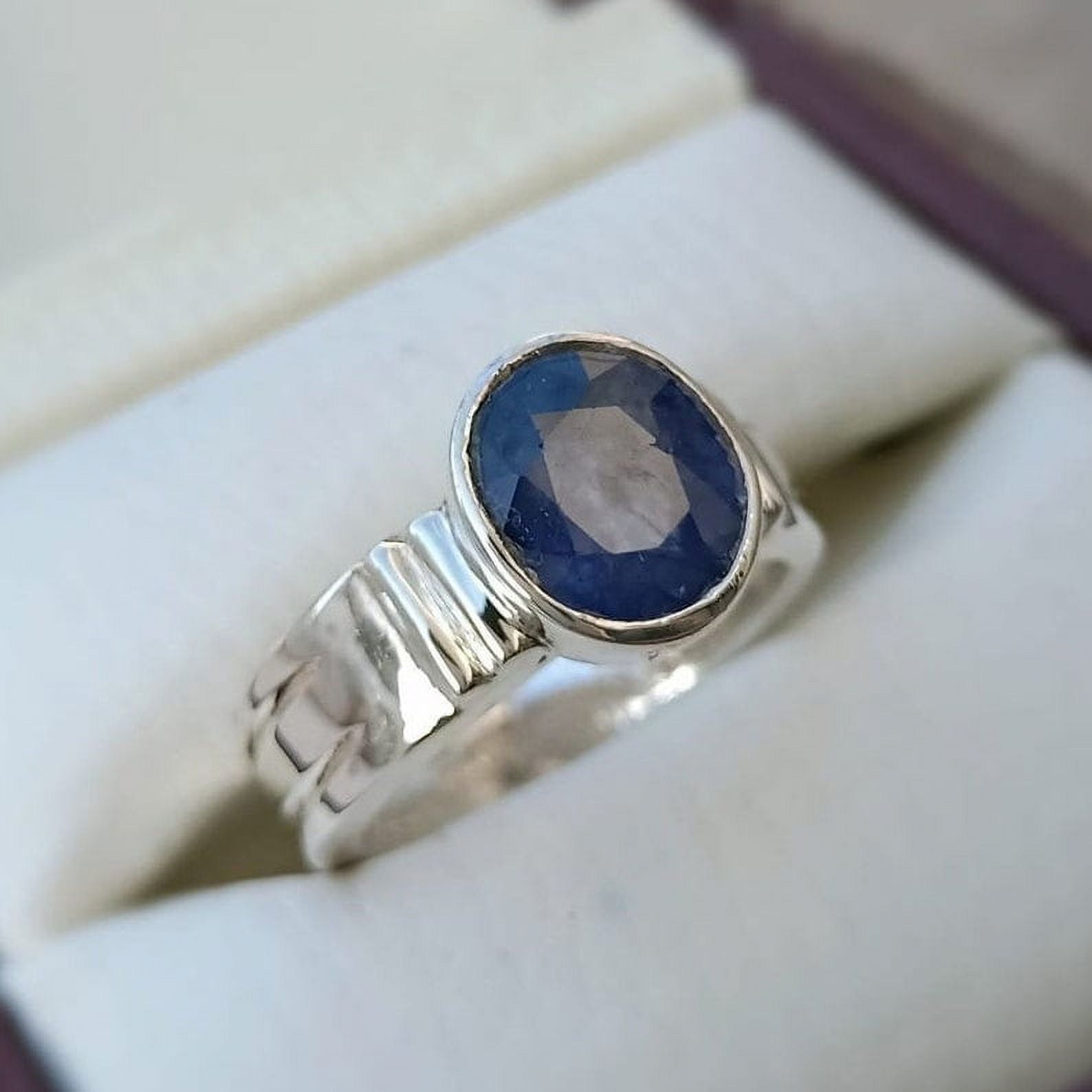 Man natural Sapphire Ring Sapphire Sterling Silver 925 Handmade Neelam outlet Ring