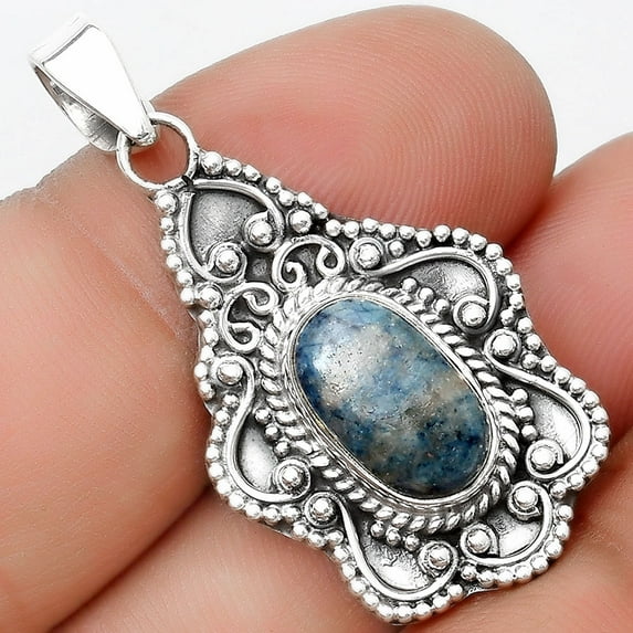 Natural Blue Scheelite - Turkey 925 Sterling Silver Pendant Jewelry P-1214 SDP126287