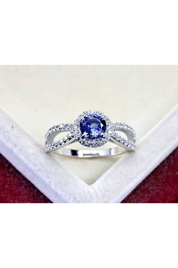 Natural Blue Tanzanite 925 Sterling Silver Ring,Engagemant Ring, Birthstone Rings for Women, Gift For Her