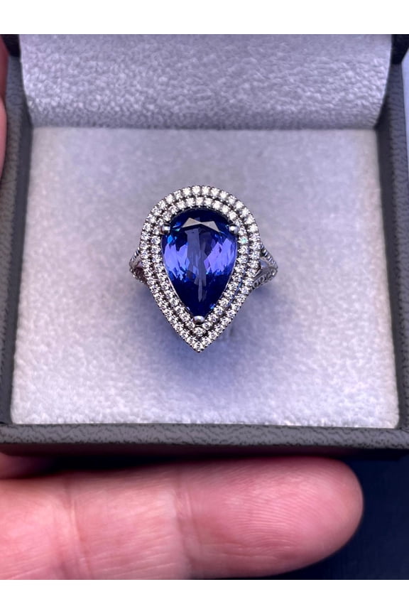 Natural Blue Tanzanite 925 Sterling Silver Ring,Engagemant Ring, Birthstone Rings for Women, Gift For Her