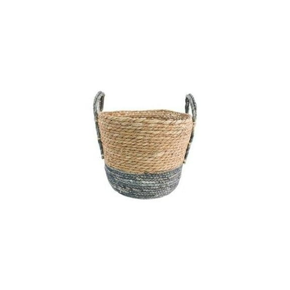 Natural & Blue Weave with Handles Basket