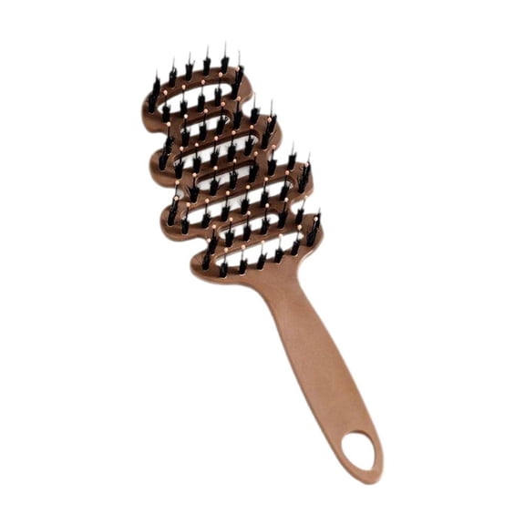 Natural Boar Bristle Scalp Massage Comb with Pine Cone Design for Volume and Tangle-Free Hair Care