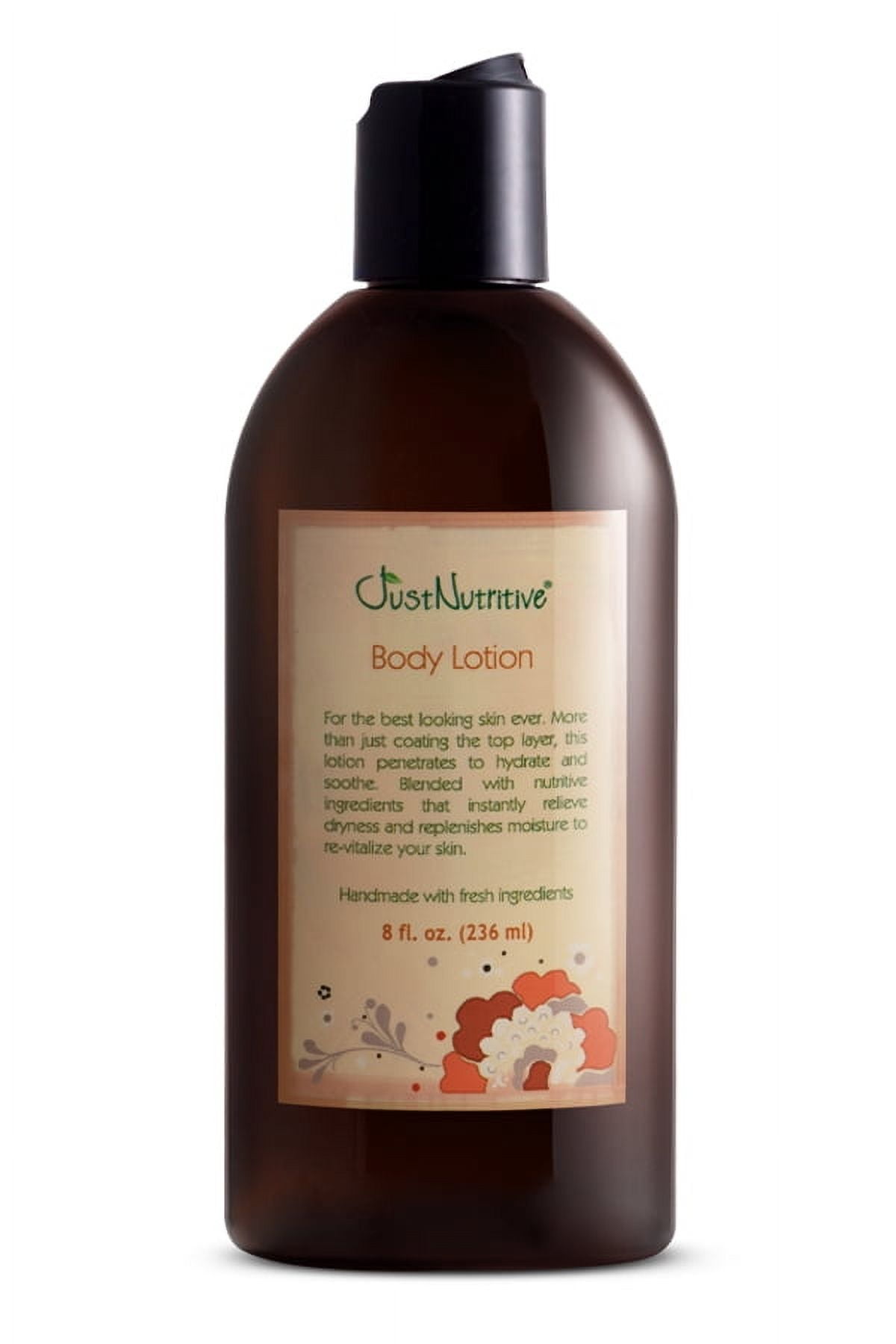 Just Nutritive Body Lotion for Moisturizing Dry Skin with Cocoa Butter, All Skin Types, 8oz