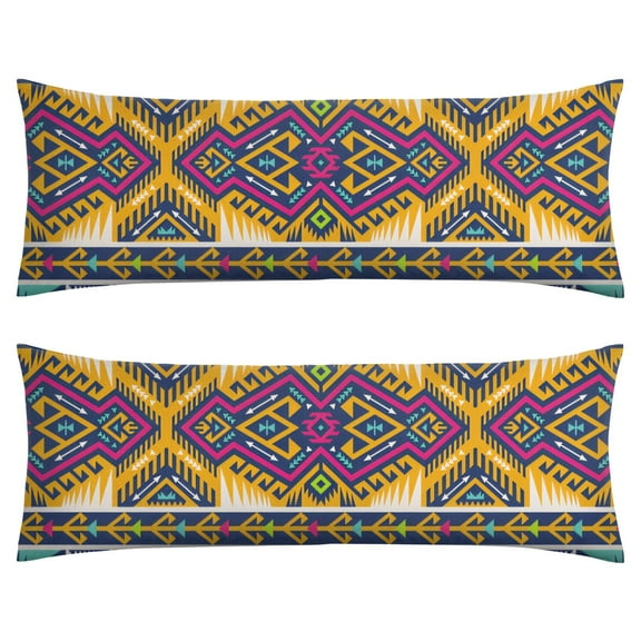 Natural Bohemian Body Pillow Cover 20x54 - Floral Long Pillow Case with Zipper - Rustic & Aesthetic Patterns - Soft & Stretchy Pillowcase