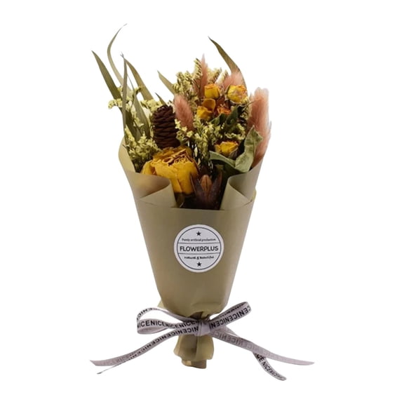 Natural Boho Dried Flower Bouquet, Handmade Preserved Pampas Grass Arrangement for Home Decor, Wedding Centerpiece, Thanksgiving Christmas Table Decorations