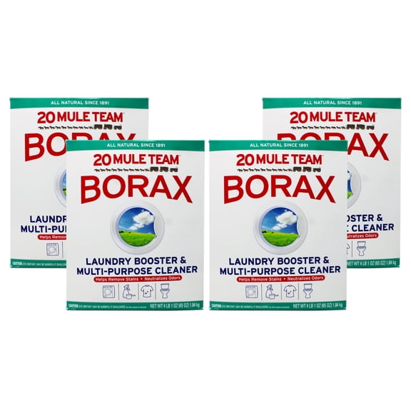 Natural Borax Detergent Booster & Multi-Purpose Household Cleaner, 65 Ounce, 4 Count
