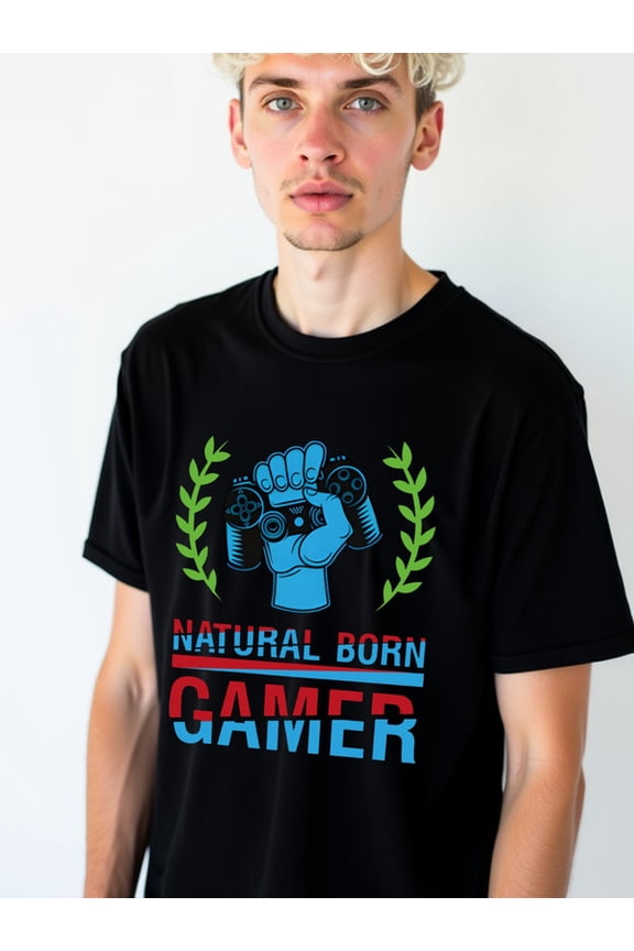 Natural Born Gamer Tee men t-shirts black 2026 gifts Stylish summer outerwear spring and summer clothing Original Unisex Shirt Short Sleeve tshirts