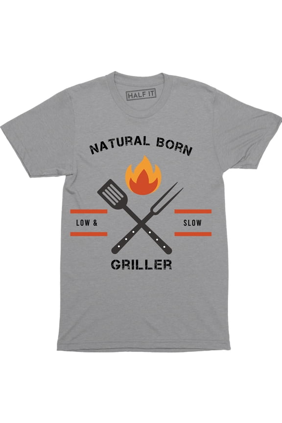 Natural Born Griller Funny Present BBQ Grilling Chief Men T-Shirt