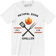 thumbnail image 1 of Natural Born Griller Funny Present BBQ Grilling Chief Men T-Shirt, 1 of 4