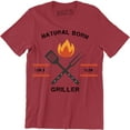 thumbnail image 1 of Natural Born Griller Funny Present BBQ Grilling Chief Men T-Shirt, 1 of 4