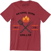 Natural Born Griller Funny Present BBQ Grilling Chief Men T-Shirt