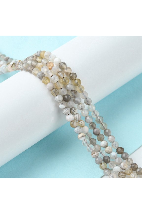 Natural Botswana Agate Beads Strands Faceted Rondelle 3x2mm Hole: 0.8mm about 196pcs/strand 15.35 inch(39cm)