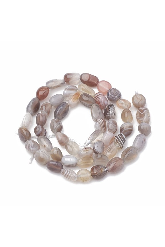 Natural Botswana Agate Beads Strands Oval 5~15x4~10x2~6mm Hole: 1mm 40~60pcs/strand 15.7 inch
