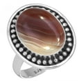 thumbnail image 1 of Natural Botswana Agate Ring 925 Sterling Silver Handmade Jewelry, 1 of 6