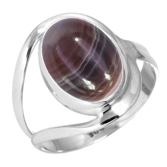 Natural Botswana Agate Ring 925 Sterling Silver Handmade Jewelry