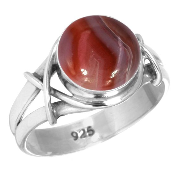 Natural Botswana Agate Women Jewelry 925 Sterling Silver Ring