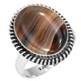 thumbnail image 1 of Natural Botswana Agate Women Jewelry 925 Sterling Silver Ring, 1 of 6
