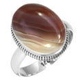 thumbnail image 1 of Natural Botswana Agate Women Jewelry 925 Sterling Silver Ring, 1 of 6