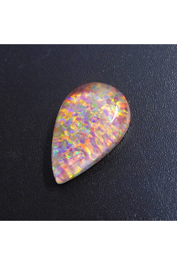 Natural Boulder Opal 9.25 Ct Fire Pear Cut Ring Size Loose Gemstone CERTIFIED