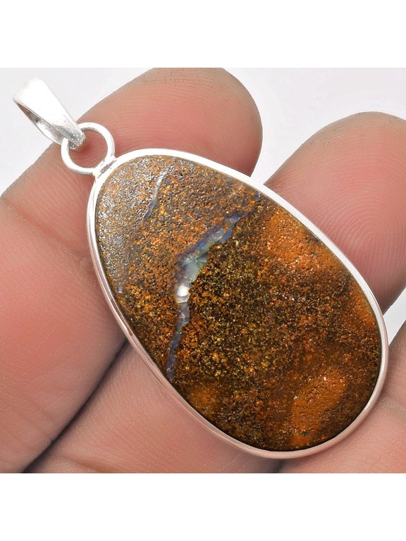 Natural Boulder Opal - Australia 925 Sterling Silver Pendant Jewelry P-1001 SDP110534