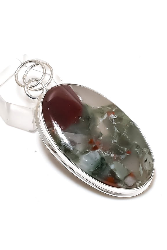Natural Boulder Opal Gemstone 925 Sterling Silver Jewelry Pendant 2.29"