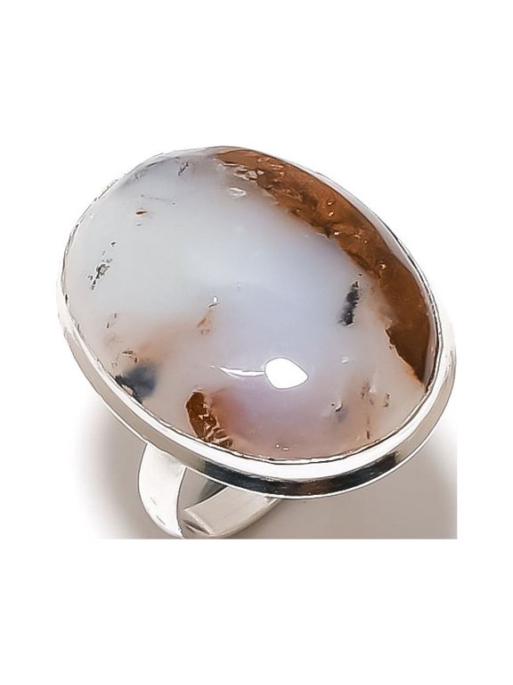 Natural Boulder Opal Gemstone Handmade 925 Sterling Silver Jewelry Ring S.6