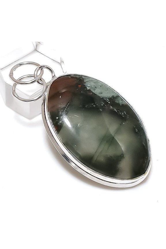 Natural Boulder Opal Gemstone Handmade 925 Sterling Silver Pendant 2.17"