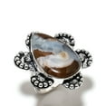 thumbnail image 1 of Natural Boulder Opal Gemstone Handmade 925 Sterling Silver Ring Size 10, 1 of 2